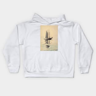 Two-Masted Schooner with Dory by Winslow Homer Kids Hoodie